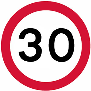 30mph road sign
