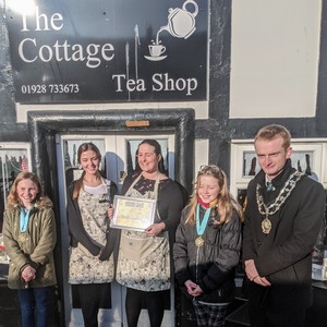 Xmas window 2019 Cottage Tea Shop